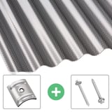 Polycarbonaat golfplaat | 76/18 | Voordeelpakket | 2,60 mm | grafiet | Honingraatstructuur | Breedte 3,99 m | Lengte 2,00 m