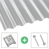 Polycarbonaat golfplaat | 76/18 | Voordeelpakket | 2,60 mm | Helder | Honingraatstructuur | Breedte 3,99 m | Lengte 2,00 m