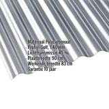 Polycarbonaat golfplaat 76/18, antraciet, 1,40 mm met ingebedde specificaties