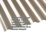 Polycarbonaat golfplaat 76/18, 2,60 mm, bronskleurig, met ingebouwde productgegevens