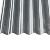 Polycarbonaat golfplaat 76/18, grafiet, close-up van de honingraatstructuur en het golfprofiel