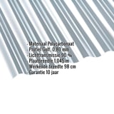 Polycarbonaat golfplaat | 76/18 | 0,80 mm | Helder | 7,00 m