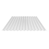 Polycarbonaat golfplaat 76/18, 2,80 mm, helder, van bovenaf op neutrale achtergrond