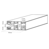 Technische tekening van een randprofiel met afmetingen 60 mm breed, 32 mm hoog voor 10 mm platen