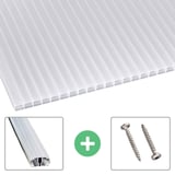 Polycarbonaat kanaalplaat | 16 mm | Profiel A1 | Voordeelpakket | Plaatbreedte 98 cm | Opaal wit | Blueline | Breedte 3,08 m | Lengte 7,00 m