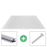 Polycarbonaat kanaalplaat | 16 mm | Profiel DUO | Voordeelpakket | Plaatbreedte 1,20 m | Helder | Breedte 11,13 m | Lengte 4,00 m