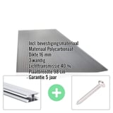 Polycarbonaat kanaalplaat | 16 mm | Profiel DUO | Voordeelpakket | Plaatbreedte 98 cm | Antracietgrijs | Novalite | Breedte 4,10 m | Lengte 3,00 m