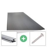 Polycarbonaat kanaalplaat | 16 mm | Profiel DUO | Voordeelpakket | Plaatbreedte 98 cm | Antracietgrijs | Novalite | Breedte 4,10 m | Lengte 3,00 m