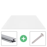 Polycarbonaat kanaalplaat | 16 mm | Profiel DUO | Voordeelpakket | Plaatbreedte 98 cm | Opaal wit | Breedte 5,11 m | Lengte 3,00 m