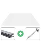 Polycarbonaat lichtplaat 16 mm opaal wit met aluminium profiel en schroef als set