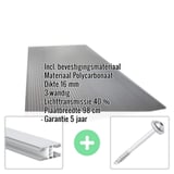 Polycarbonaat kanaalplaat | 16 mm | Profiel Mendig | Voordeelpakket | Plaatbreedte 98 cm | Antracietgrijs | Novalite | Breedte 7,13 m | Lengte 6,00 m