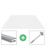 Polycarbonaat kanaalplaat | 16 mm | Profiel Mendig | Voordeelpakket | Plaatbreedte 98 cm | Opaal wit | Breedte 3,09 m | Lengte 4,50 m