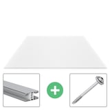 Polycarbonaat kanaalplaat | 16 mm | Profiel Mendig | Voordeelpakket | Plaatbreedte 98 cm | Opaal wit | X-Structuur | Breedte 3,09 m | Lengte 6,00 m