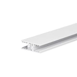 Detail van een wit aluminium profiel voor 16 mm polycarbonaat kanaalplaten