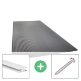 Polycarbonaat lichtplaat 16 mm antraciet, met aluminium profiel en schroef als set