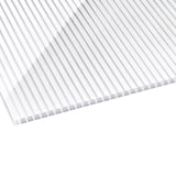 Polycarbonaat kanaalplaat 16 mm, helder/wit gestreept, bovenaanzicht schuin