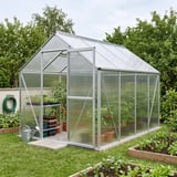 Kas met heldere SALUX polycarbonaat dubbelwandige platen 4,5 mm, met planten