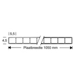 SALUX polycarbonaat dubbelwandige plaat 4,5 mm, helder, technische tekening met afmetingen
