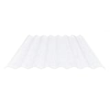 Polyester lichtplaat, 0,80 mm, helder, in golfprofielweergave op witte achtergrond