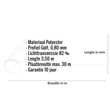 Polyester golfplaat op rol | 76/18 | 0,80 mm | Naturel | 4,00 m
