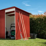 Polyester golfplaten terracotta 0,85 mm als dak en wanden van een tuinschuurtje