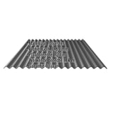 Golfplaten van polyester, donkergrijs, met ingebedde specificaties zoals materiaal en afmetingen