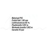 PVC golfplaat 177/51, 1,40 mm, met ingebedde specificaties voor materiaal, profiel en afmetingen