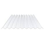 PVC golfplaat 95/35, 1,20 mm, transparant, licht blauw getint, vrijstaand op witte achtergrond