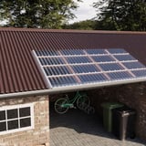 Plaatsing van transparante PVC golfplaten 95/35 als lichtstraat in een carportdak van damwandplaten