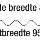 Technische tekening van de PVC golfplaat 95/35 met golfprofiel en afmetingen voor werkende breedte en plaatbreedte