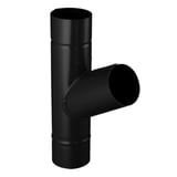 Regenpijp T-stuk 60 graden van staal, Gitzwart RAL 9005, met polyurethaan coating