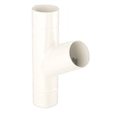 Fallrohrabzweig 60° van staal, zuiverwit (RAL 9010) met 50 µm polyurethaan coating, hoofdweergave