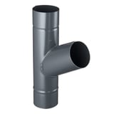 Regenpijpafvoer 60 graden van staal, antracietgrijs (RAL 7016) met polyurethaan coating