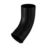 Niagara stalen regenpijpbocht, gitzwart RAL 9005, 50 µm polyurethaan coating