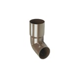 Regenpijpuitloop PVC bruin, hoofdweergave van de buisbocht met mof