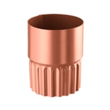 Afvoerbuisverbinder van staal, koperbruin (RAL 8004), met 50 µm polyurethaan coating, geribbeld onderste deel