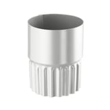 Afvoerbuisverbinder van staal, Zilver-Metallic (RAL 9006), met geribbeld onderste deel, hoofdaanzicht