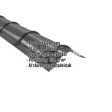 Nokvorst halfrond, donkergrijs, 0,50 mm staal met matpolyester coating, belangrijke gegevens weergegeven