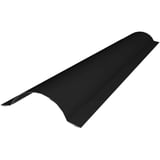 Halfronde nokvorst van staal, gitzwart RAL 9005, 0,50 mm dik, met 40 µm Grandemat coating
