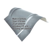 Nokvorst halfrond groot, Pelsgrijs, met ingebedde gegevens over materiaal, dikte en coating