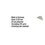 Nokvorst halfrond groot, zuiverwit RAL 9010, met ingebedde gegevens over materiaal en coating