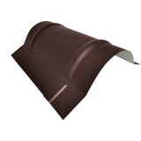 Nokvorst halfrond klein, staal 0,50 mm, RAL 8017 Chocoladebruin, schuin van boven