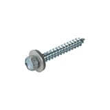 RVS schroef blank, zeskantkop met sluitring en puntige houtschroefdraad