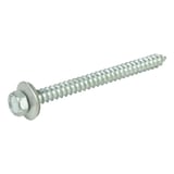 RVS schroef blank, zeskantkop met sluitring, houtdraad
