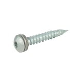 RVS schroef, RAL9007 grijs aluminiumkleurig, met Torx-aandrijving en afdichtring, zijaanzicht