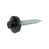 RVS schroef gitzwart RAL 9005 met zeskantkop en afdichtring, zijaanzicht