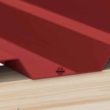 RVS schroef in Bruinrood RAL 3011 gemonteerd in dal van een profielplaat op houten onderconstructie