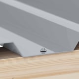 RVS schroef in Venstergrijs RAL 7040 gemonteerd in diepe golf op houtconstructie