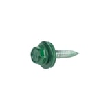 RVS schroef Weckman mosgroen RAL 6005 met afdichtring, detail kop en schroefdraad