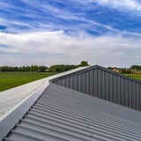 Dak en wand met sandwichpaneel ECO 1000-30, antracietgrijs, in landelijke omgeving